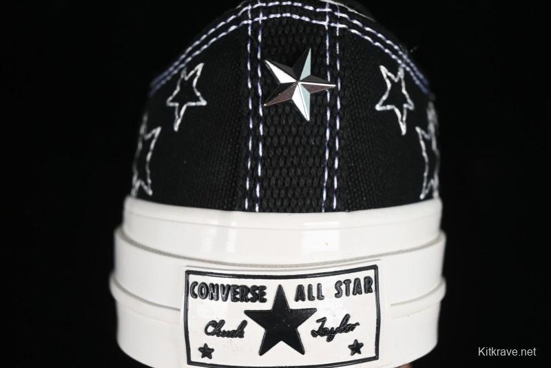 Converse Chuck 70 SNL Low Top Canvas Sneakers with Star Embroidery and Metal Studs - A11612C