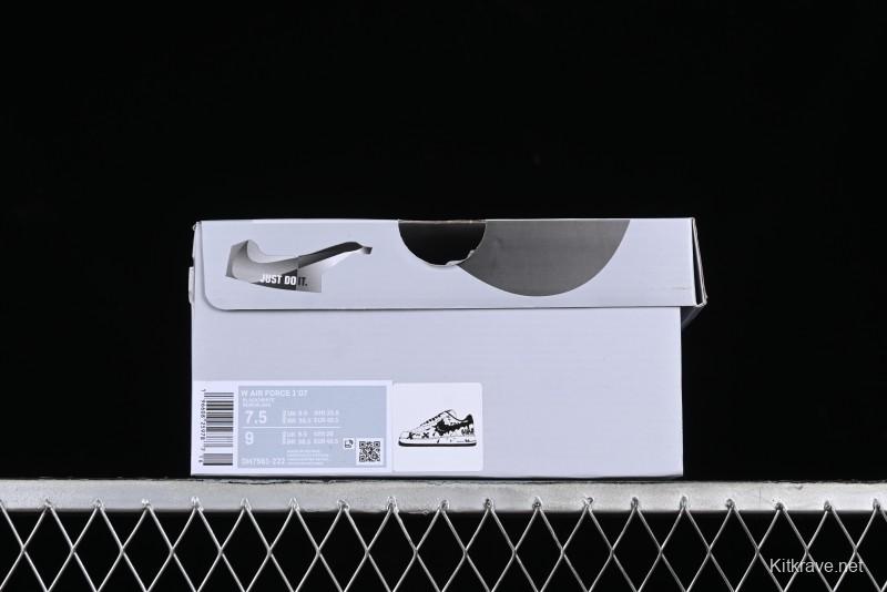 Nike Air Force 1 '07 Low Casual Sneakers with Black and White Graffiti Panda Design - DH7561-222