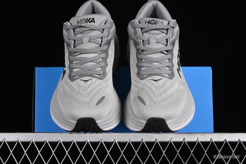HOKA ONE ONE Bondi 8 Performance Cushioned Running Shoes with Engineered Mesh Upper - 1123202 SHMS