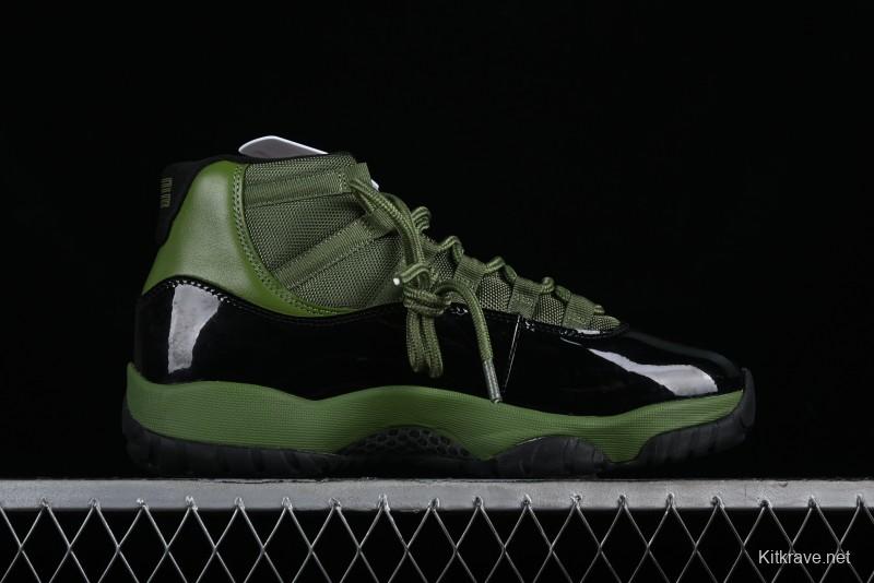 Nike Air Jordan 11 Retro High Top Basketball Shoes in Black Green - CT8012-300