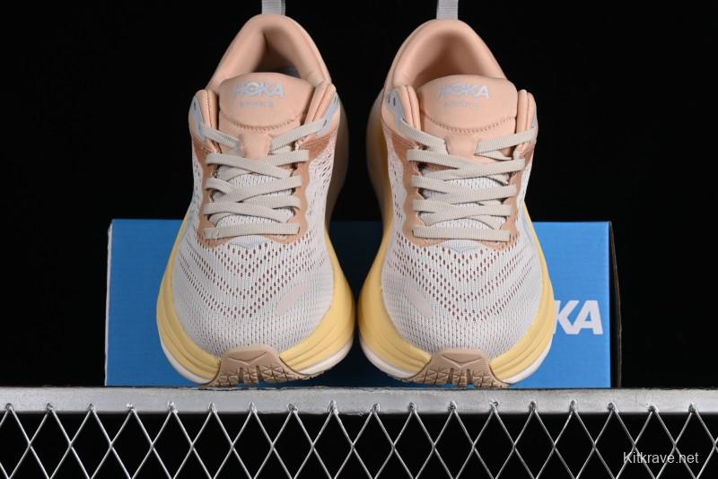 HOKA ONE ONE Bondi 8 Functional Cushioned Running Shoes with Soft EVA Midsole - 1123202 SSEG