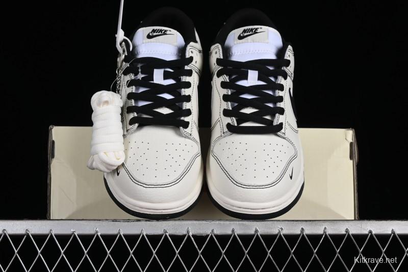 Nike SB Dunk Low UN Collaboration - Beige Black Swoosh Anniversary High-End Custom Low-Top Casual Skate Shoes - FC1688-139