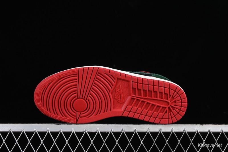 Nike Air Jordan 1 Low AJ1 Black Green Casual Sneakers - CZ0775-036