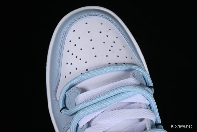 Nike Dunk Low SB Casual Sneakers in Light Blue with Sea Salt Lime Accents - FJ7743-194