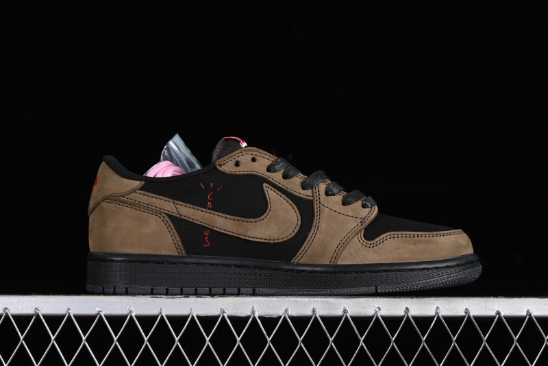 Nike Travis Scott x Air Jordan 1 Low OG AJ1 Reverse Swoosh Sneakers - DM7866-202