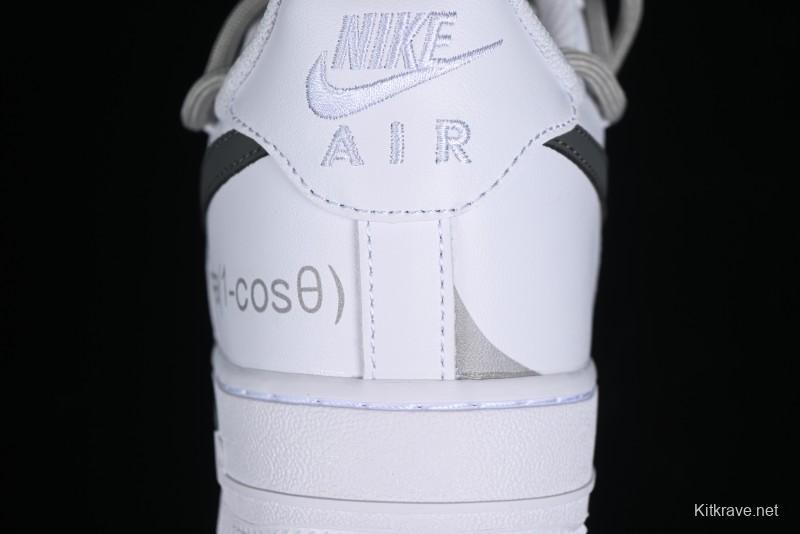 Nike Air Force 1 '07 Low Spray Paint White Grey Strap Low-Top Casual Sneakers - ZH0316-017