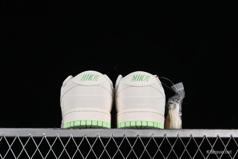 Nike SB Dunk Low LV Collaboration - Double Swoosh Fluorescent Green Anniversary High-End Custom Low-Top Casual Skate Shoes - XX2025-321