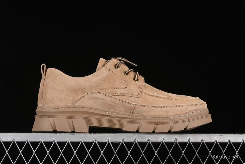 Timberland Low-Top Casual Shoes for Men - Italian Oil-Grained Leather with Anti-Slip Rubber Sole - TB73535SAND