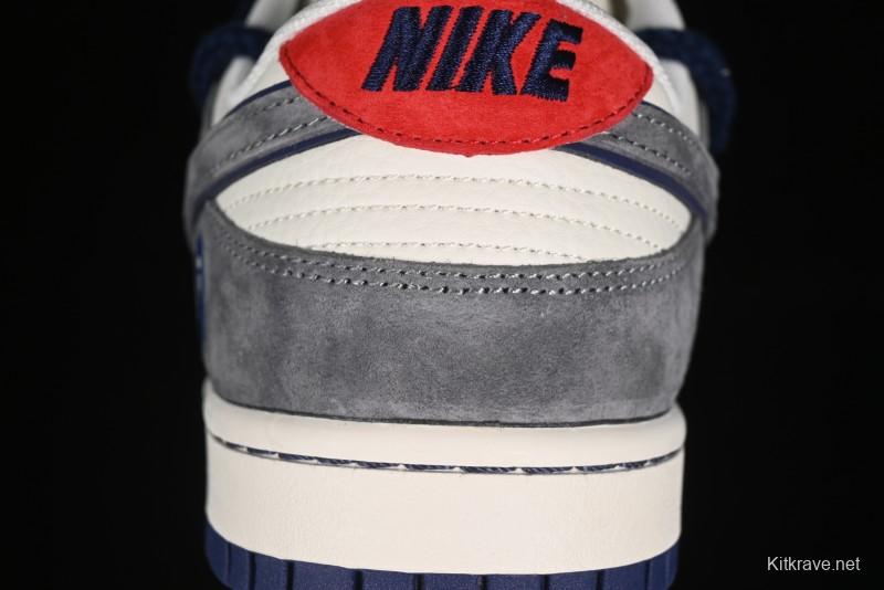 Nike SB Dunk Low BAPE Collaboration - Strap Multi-Color Grey Swoosh Anniversary Custom Low-Top Casual Sneakers - SJ2068-278