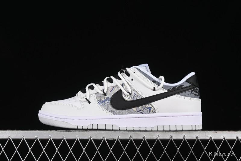 Nike Dunk Low CNY Year of the Dragon Limited Edition SB Lace-Up Casual Sneakers with Silver-White Design - DV0831-101