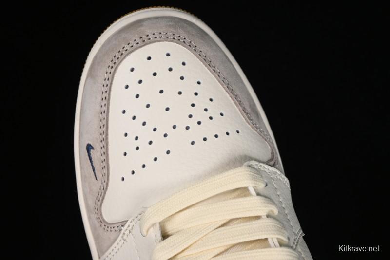 Nike Air Jordan 1 Low AJ1 The North Face Collaboration - White Grey Brown Custom High-End Basketball Shoes - LJ6688-001