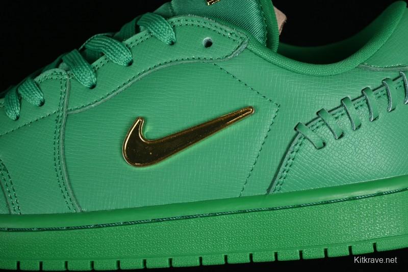 Nike Air Jordan 1 Low "Method of Make" Casual Sneakers in Green and Gold - FN5032-300