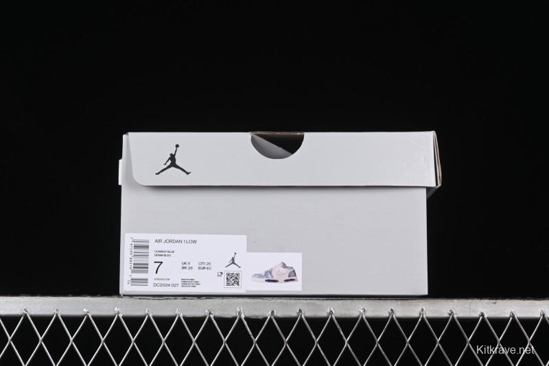 Nike Air Jordan 1 Low MLB Collaboration Retro Blue Denim Custom Basketball Shoes - DC2024-027