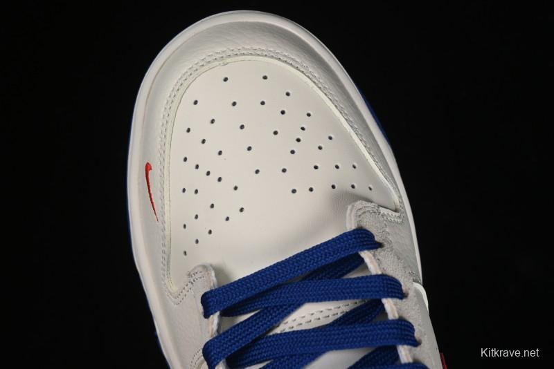 Nike SB Dunk Low Championship Collaboration - Off-White Red Swoosh Anniversary Custom Low-Top Casual Skate Shoes - KK1688-021