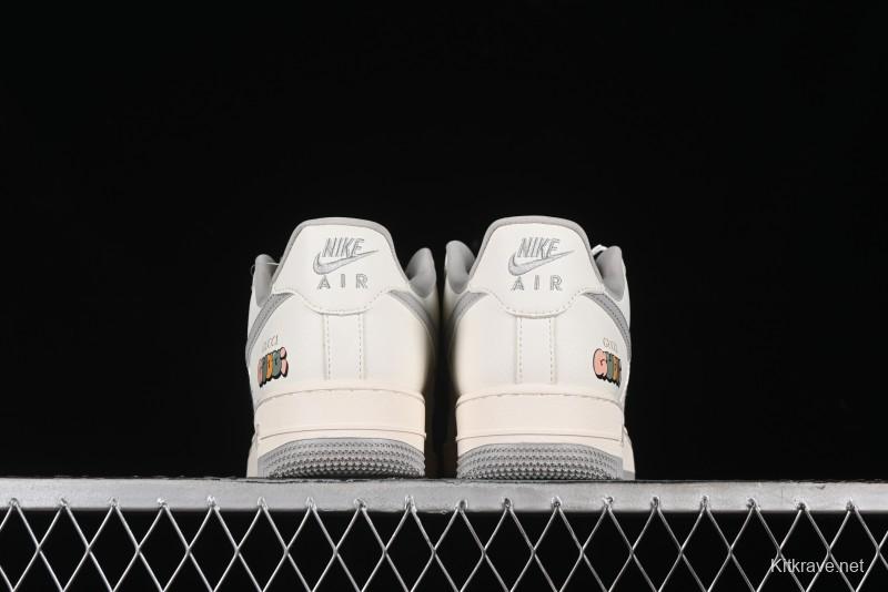 Nike Air Force 1 '07 Low Gucci Collaboration - Beige Grey Linen Casual Sneakers - XZ3398-688