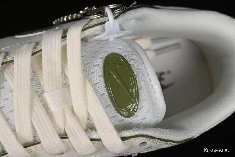 Nike SB Dunk Low Supreme Collaboration - Off White Dark Green Check Anniversary High-End Custom Low-Top Casual Skate Shoes - DQ1098-393