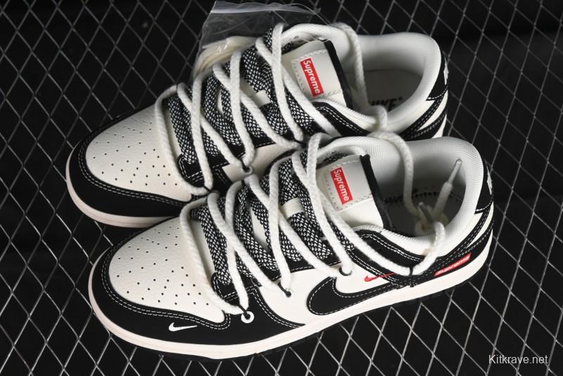 Nike SB Dunk Low SUP Collaboration - Strap Black Hook Anniversary High-End Custom Low-Top Casual Skate Shoes - SJ2068-288
