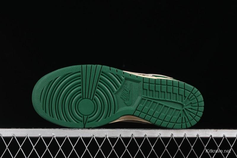 Nike SB Dunk Low Edison Chen Collaboration - Beige Brown Green Knit Anniversary High-End Custom Low-Top Casual Skate Shoes - XB3802-355