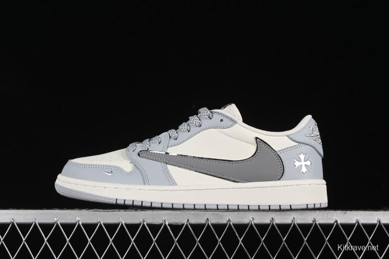 Nike Travis Scott x Fragment Design x Air Jordan 1 Low OG SP AJ1 Retro Sneakers - DM7866-016