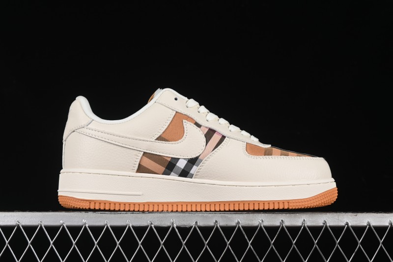 Nike Air Force 1 '07 Low Burberry Check Print Casual Sneakers - DF0180-006