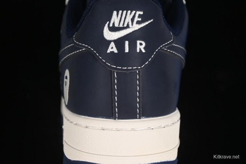 Nike Air Force 1 '07 Low Bape Collaboration - Deep Blue Grey Low-Top Casual Sneakers BB6566-206