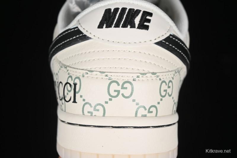 Nike SB Dunk Low Gucci Collaboration - Crystal Green Pattern Anniversary High-End Custom Low-Top Casual Sneakers - XY1688-104