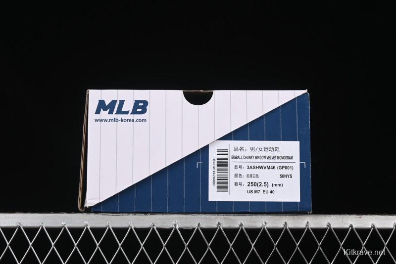 New York Yankees MLB Bigball Chunky Window Velvet Monogram Thick Sole Casual Running Shoes - 3ASHWVM4650NYS