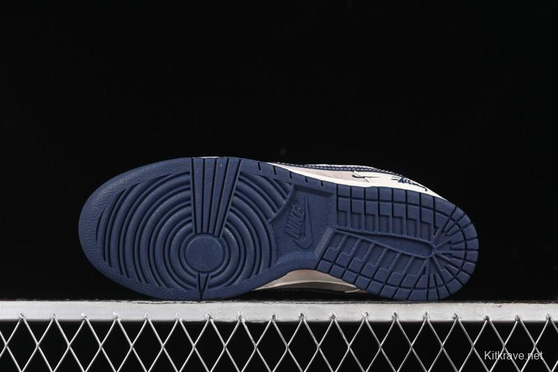 Nike SB Dunk Low Stussy Anniversary High-End Custom Sneakers with Blue Swoosh - SJ1089-003
