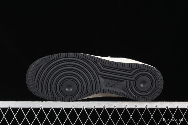 Nike Air Force 1 '07 Low Gucci Collaboration - Dark Blue Linen Casual Sneakers - XZ3398-888