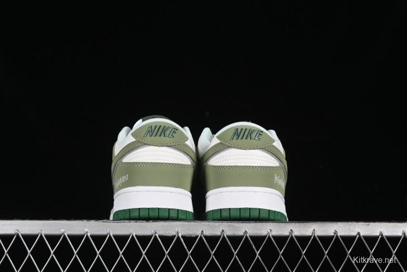 Nike SB Dunk Low Saint Laurent Series - White Green Swoosh Anniversary High-End Custom Low-Top Casual Sneakers - GF2409-170