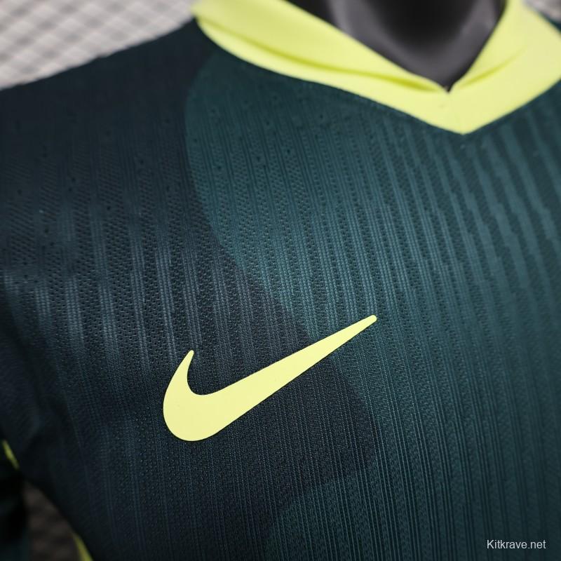 Player Version 25/26 FC Barcelona Dark Green with Neon Yellow Trim Jersey