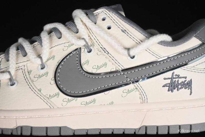 Nike SB Dunk Low Stussy Bandana Grey Check Anniversary Custom Low-Top Casual Skate Shoes - SJ2068-310