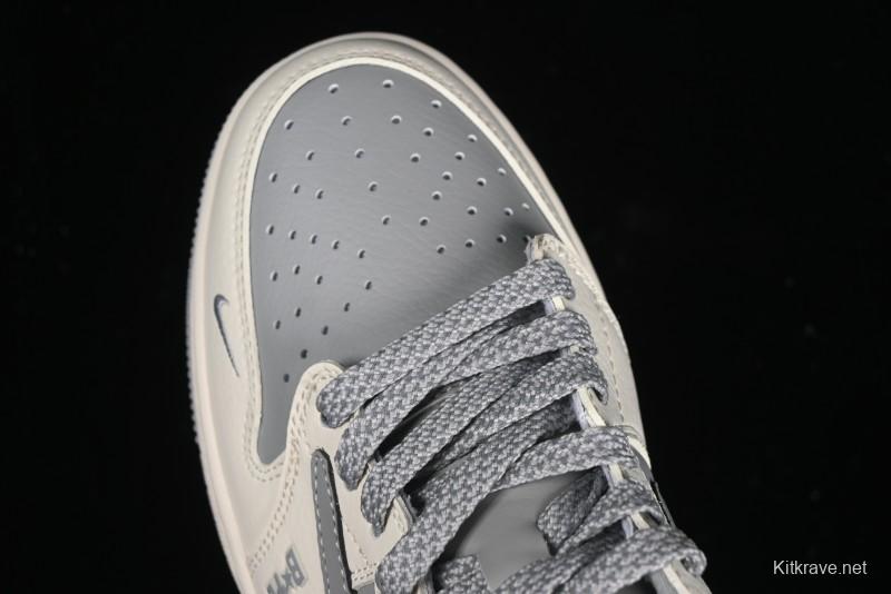 Nike Travis Scott x Fragment Design x Air Jordan 1 Low OG SP AJ1 Bape Collaboration - Moon Shadow Grey Low Top Casual Sneakers BB6511-625
