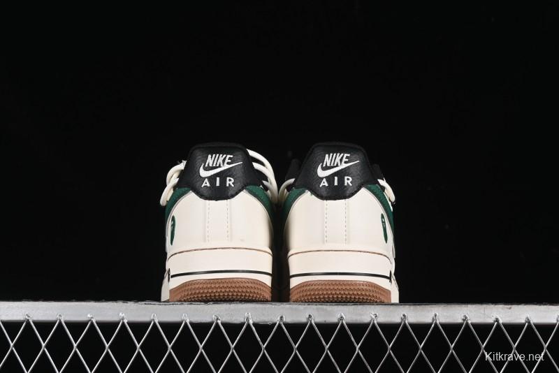 Nike Air Force 1 '07 Low Bape Collaboration - Beige Green Gum Pull Tab Casual Sneakers SJ1198-100
