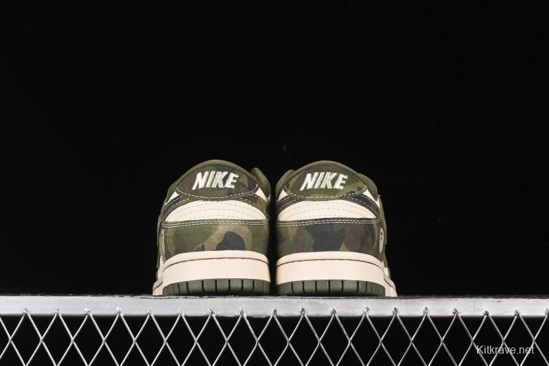 Nike SB Dunk Low Bape Collaboration - Jungle Camouflage Anniversary Custom Low-Top Casual Skate Shoes - CH6336-230