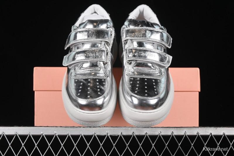 Acne Studios Retro Velcro Women's Casual Shoes Silver - G.E5