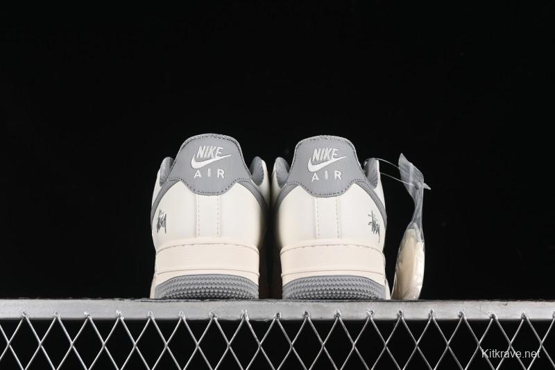 Nike Air Force 1 '07 Low Stussy Collaboration - Brushed Grey Low-Top Casual Sneakers - XZ3328-005