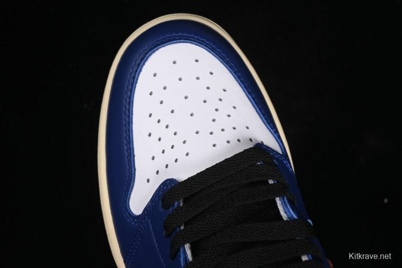 Nike Air Jordan 1 Retro High Basketball Shoes in White Deep Royal Blue - DZ5485-100