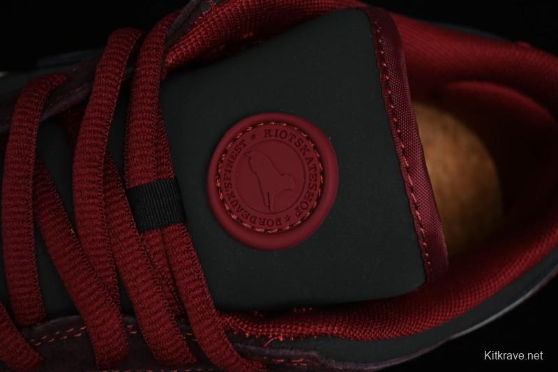 Nike SB Dunk Low Bordeaux Red Skate Shoes Collaboration with Riot Skateshop - FZ1289-200