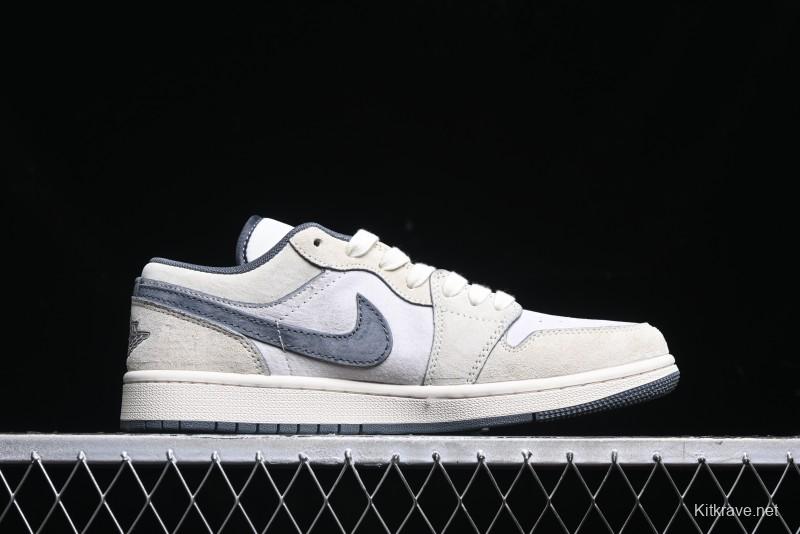 Nike Air Jordan 1 Low AJ1 Bape Collaboration - Custom High-End Retro Basketball Shoes with Light Grey Check - DM9188-008
