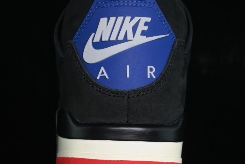 Nike Air Jordan 4 Retro Basketball Shoes with Black-Grey-Blue Color Blocking - FV5029-003