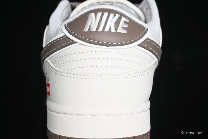 Nike SB Dunk Low Stone Island Supreme Collaboration - Beige Brown Sole Anniversary High-End Custom Low-Top Casual Sneakers - BB9866-008