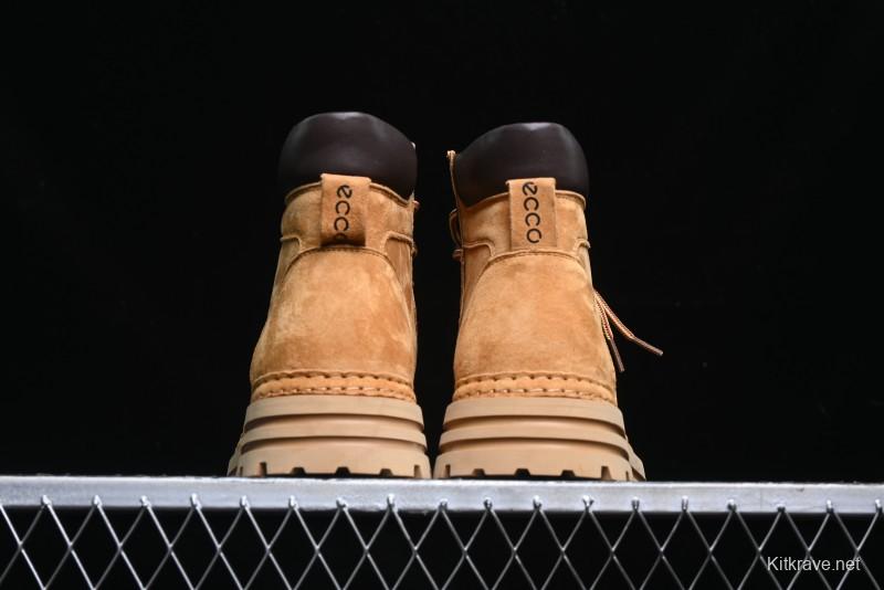 ECCO Exostrike Series Work Leather Anti-Slip Platform Boots - 63890801003