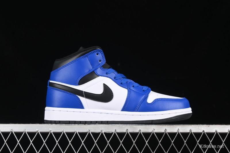 Nike Air Jordan 1 Mid AJ1 Basketball Shoes White Blue - DQ8423-402