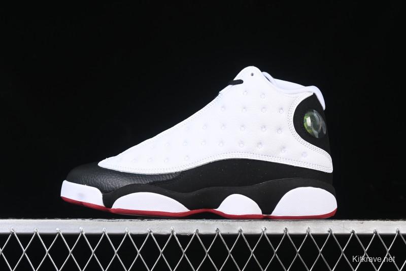Nike Air Jordan 13 Retro Basketball Shoes in Black/White - 414571-104