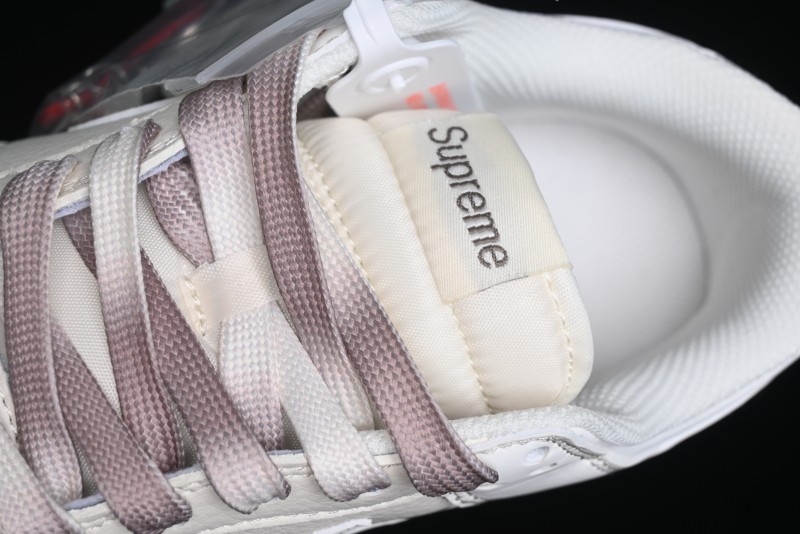 Nike SB Dunk Low Supreme Collaboration - White Brown Split Swoosh Anniversary High-End Custom Low-Top Casual Skate Shoes - BB8675-113