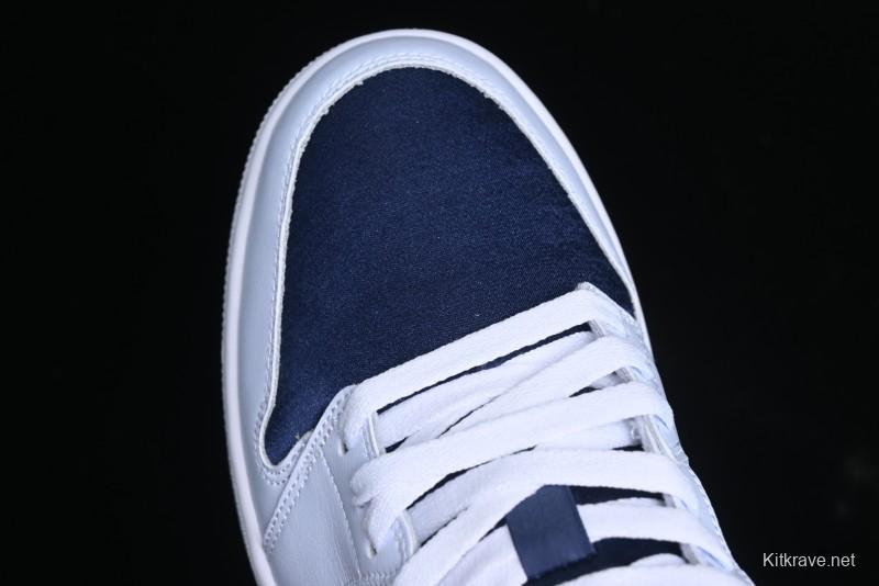 Nike Air Jordan 1 Low AJ1 Navy Blue Silk Casual Sneakers - FZ8778-044