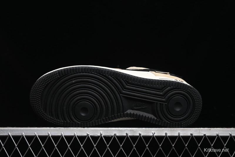 Nike Air Force 1 '07 Low The North Face x Stussy Collaboration - Black Brown Coffee Casual Sneakers - KK1988-018