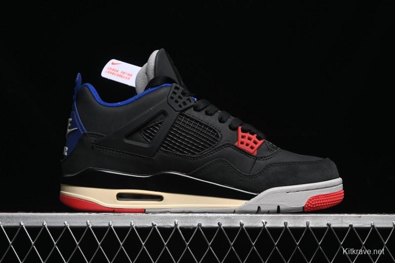 Nike Air Jordan 4 Retro Sneakers in Black, Blue and Neutral Grey - FV5029-003