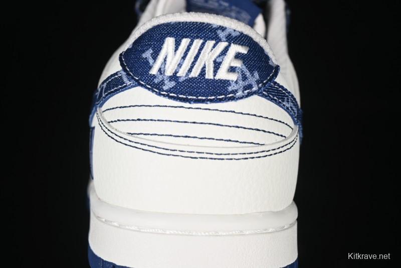Nike SB Dunk Low MLB Collaboration - Denim Blue Swoosh Anniversary Customized Low-Top Casual Sneakers - DJ2024-044